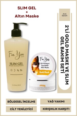 Slim Gel Schlankheitscreme, straffende Fettverbrennung, Anti-Dehnungsstreifen und Cellulite-Creme, Goldmaske - 2