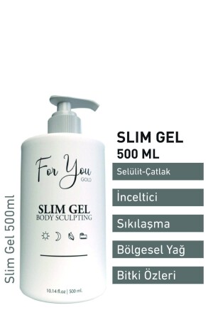 Slim Gel zum Abnehmen – Straffen – Fettverbrennung – Regionales Abnehmen – Anti-Dehnungsstreifen- und Cellulite-Creme 500 ml - 1