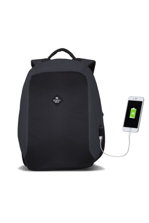 Smart Bag Secret Usb Şarj Girişli Akıllı Laptop Sırt Çantası Füme MV2709 - 2
