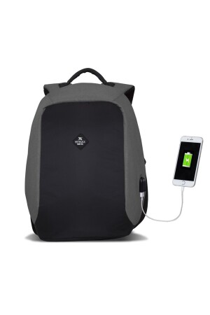 Smart Bag Secret Usb Şarj Girişli Akıllı Laptop Sırt Çantası Gri MV2754 - 3