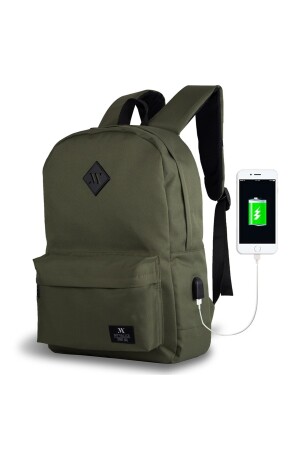 Smart Bag Specta Usb Şarj Girişli Akıllı Laptop Sırt Çantası Haki MV8756 - 2