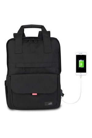 Smart Bag Usb Şarj Girişli Akıllı Laptop Sırt Çantası 1205 Siyah - 2