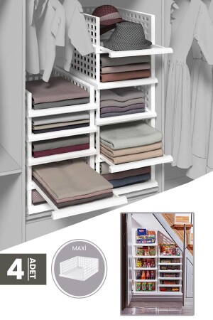 Smart Maxi 4-teiliges weißes Smart-Regalsystem – Schrank-Organizer, Schublade und Organizer - 1