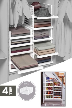 Smart Maxi 4-teiliges weißes Smart-Regalsystem – Schrank-Organizer, Schublade und Organizer - 3