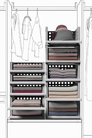 Smart Maxi 4-teiliges weißes Smart-Regalsystem – Schrank-Organizer, Schublade und Organizer - 4