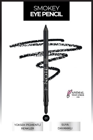 Smokey Eye Wasserfester Augenstift mit Applikator 01 Schwarz – Schwarz - 2