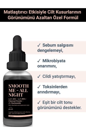 SMOOTH ME ALL NIGHT – Glättendes und revitalisierendes Serum für fettige Haut mit Aktivkohle (30 ml) - 3