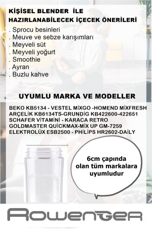 Smoothie Blender Flask Bottle Arçelik Beko Grundig Vestel Goldmaster Schafer Homend - 4