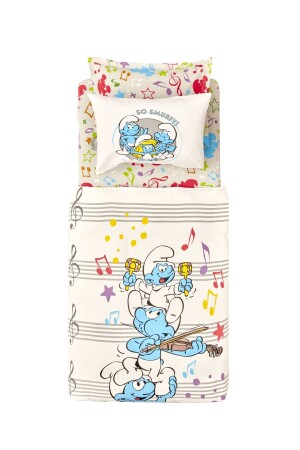 Smurfs by Karaca Home Musicial Time Tek Kişilik Pike Takımı - Karaca Home