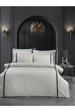 Smyra %100 Pamuk Saten Nevresim Takımı Lastikli Çarşaf King Size (XL-Battal Boy) Gri - Silkarea