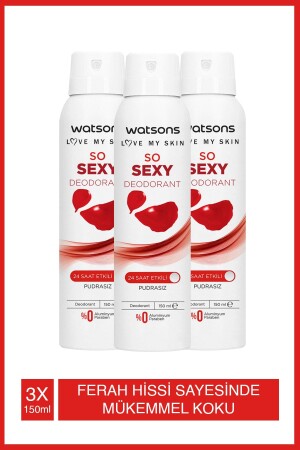 So Sexy Deodorant 24 Stunden wirksames puderfreies Spray 150 ml 3 Stück - 3