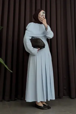 Sofia Giydirmeli Premium Etek Takım Bebe Mavi - Nuuwears