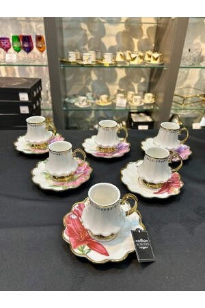 Sofıya Porselen 90ml Renkli Kahve Fincan Takımı Orjinal Ürün ZH-ZH-829 - ACAR