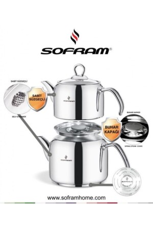 Soft Çelik Çaydanlık Buhar Kapaklı Orta Boy SOFRAM1234568 - 3