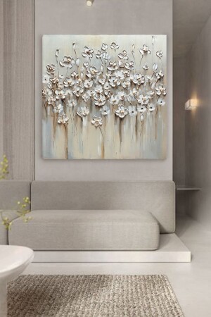 Soft Daisies Kanvas Tablo 100x100 cm SFTDSIES012 - 2