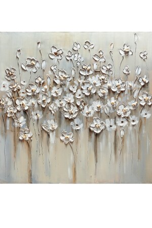 Soft Daisies Kanvas Tablo 100x100 cm SFTDSIES012 - 5