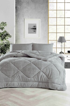 Soft Double Coloured Quilt-wellsoft-double Sided 195x215 Grau - 2