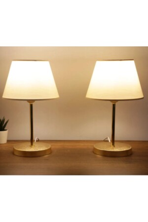 Soft Double Gold Painted Cream Hat Lampshade Table Lamp ModernMöbel & Wohnen, Beleuchtung, Lampenschirme! - 1