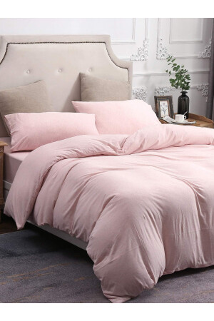 Soft Pink Tek Kişilik Çarşafı Lastikli Pamuk Nevresim Takımı G115t015 - 8