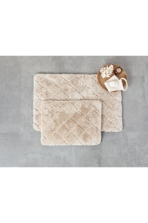 Soft-Touch-Kaninchen-Plüsch-Badematten-Set, 60 x 90 cm + 45 x 60 cm, Beige - 2