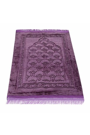 Soft Yumuşak Kadife Peluş Seccade Mor 70 x 110 cm - 750 gr - 2