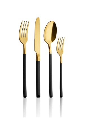 Soho Prestige Gold Pvd Gabel Löffel Messer Set 24 Stück aryıldız soho schwarz gold - 1