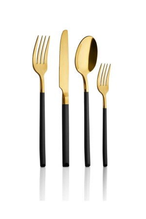 Soho Prestige Gold Pvd Gabel Löffel Messer Set 24 Stück aryıldız soho schwarz gold - 3