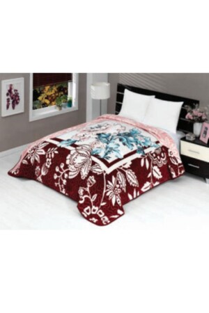 Solana Luxuriöse Nerz-King-Size-Decke 986 Claret Red 220 x 240 cm, Decke und Tagesdecke - 1