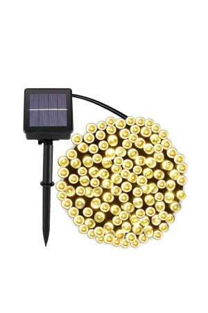 Solar 100 Ledli 12 Metre Bahçe Aydınlatma Dekorasyon Güneş Enerjili Led Sarı Işık 0TJBASS100-1 - 2