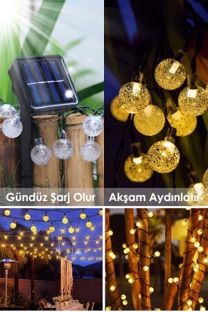 Solarkristall, 30 Kugeln, gelbes Licht, LED-Modus, Balkondekoration, Gartenbeleuchtung, Solarenergie, 0TPBDKAT00 - 4