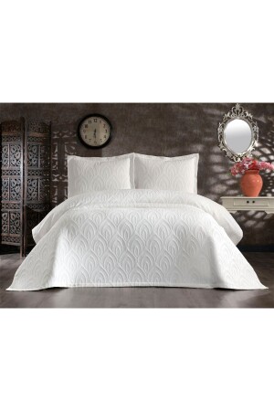 Soldi Perla Krem Çift Kişilik Yatak Örtüsü - Solinas Collection