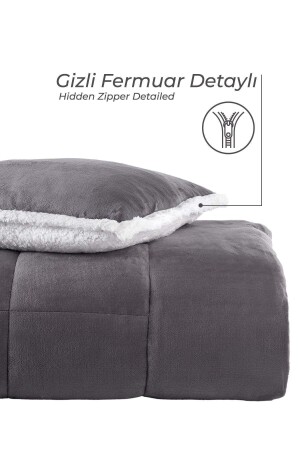 Solid Comfort Set Modern Uyku Seti Çift Kişilik Antrasit - 5