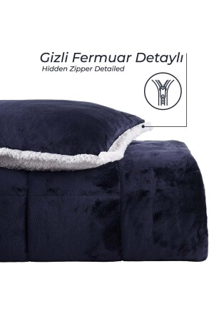 Solid Comfort Set Modern Uyku Seti Çift Kişilik Lacivert - 5