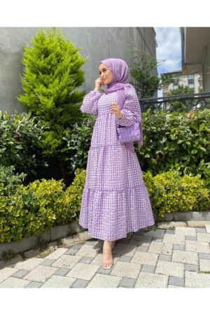 Sommer-Hijab-Seersucker-Kleid für Damen 440010 - 1