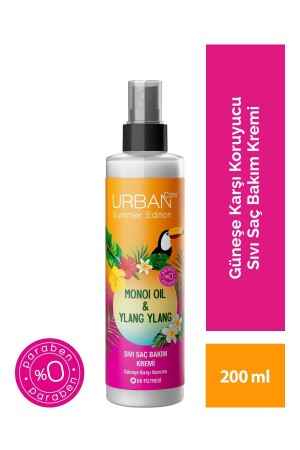 Sommer-Monoi-Öl und Ylang-Ylang-Sonnenschutz-Flüssig-Haarpflegecreme, vegan, 200 ml - 1