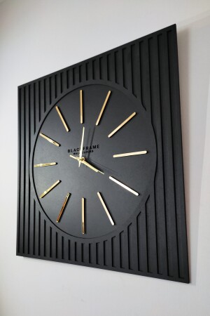 - Sonderdesign-Wanduhr der Lines Effects-Serie – Schwarz und Gold – 50 x 50 cm 012021LEM - 3