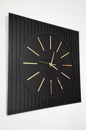 - Sonderdesign-Wanduhr der Lines Effects-Serie – Schwarz und Gold – 50 x 50 cm 012021LEM - 5