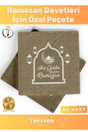 Sonderserie Goldfarbe Welcome Ya Şehr-i Ramadan 60 Stück Papierservietten Qualität Iftar Eid Stilvoll - 1