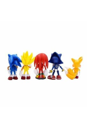 Sonic Mini Figür Oyuncak 5 Figürlü Oyuncak Seti Super Metal Kirpi Sonic Tails Knuckles mtsonic02 - 2