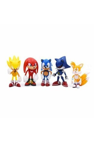 Sonic Mini Figür Oyuncak 5 Figürlü Oyuncak Seti Super Metal Kirpi Sonic Tails Knuckles mtsonic02 - 1