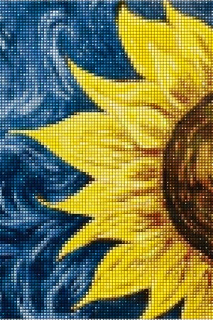 Sonnenblume – Diamantmalerei, Diamantteppich, Mosaikmalerei, Diamant, Perle, Steinverarbeitung 20 x 30 cm Diamant4 - 1