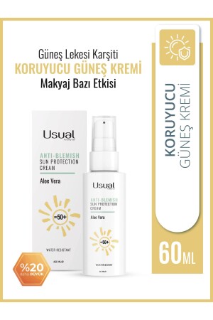 Sonnencreme +50 LSF 60 ml – Make-up-Basis mit aufhellender Wirkung USSPC-01 - Usual