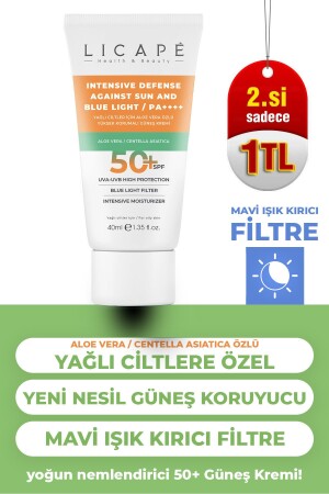 Sonnencreme mit hohem Schutzfaktor +50 und Aloe-Vera-Extrakt für fettige Haut, 40 ml - 1