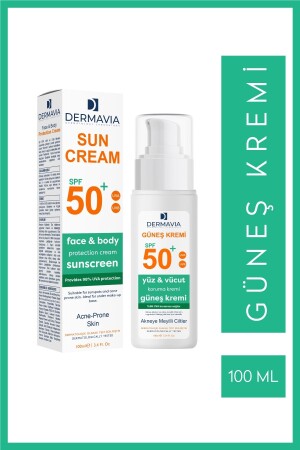 Sonnenschutz für Gesicht und Körper mit LSF 50 für zu Akne neigende Haut, 100 ml - 1