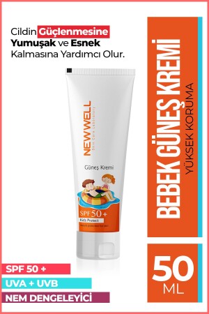 Sonnenschutz-Kindercreme Spf 50+ (50 ml) Bebekguneş - New Well