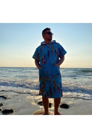(MNZ-Surf Summer Poncho Hooded Beach Towel) (حية مجانا) ECM-SORF-001 - ECEMRE