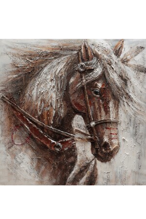 Sorrel Horse Kanvas Tablo 90x90 cm SRRLHORSE0126 - 5