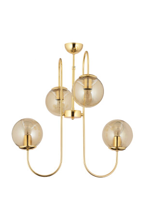 Sosa 4Lü Gold Bal Camlı Modern Genç Odası Cafe Restoran için Uygun Salon Avize 3558-04-GD - 6