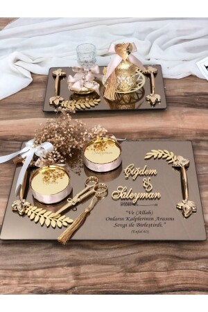 Söz Tepsisi Nişan Tepsisi Yüzük Tepsisi Kız Isteme Tepsisi Makas Yüzüklük Damat Kahvesi Kadeh - Masalsı Concept