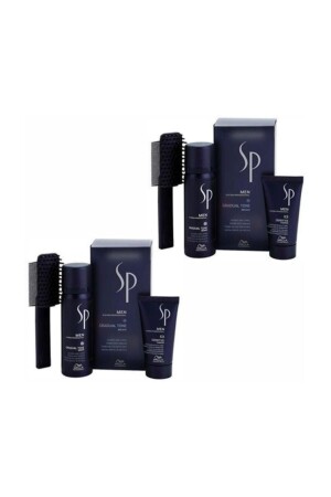 Sp Men Gradual Tone Pigment Mousse White Hair Concealer Black – 2er-Packung - 1